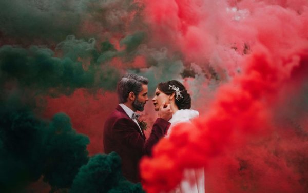fumogeni colorati matrimonio